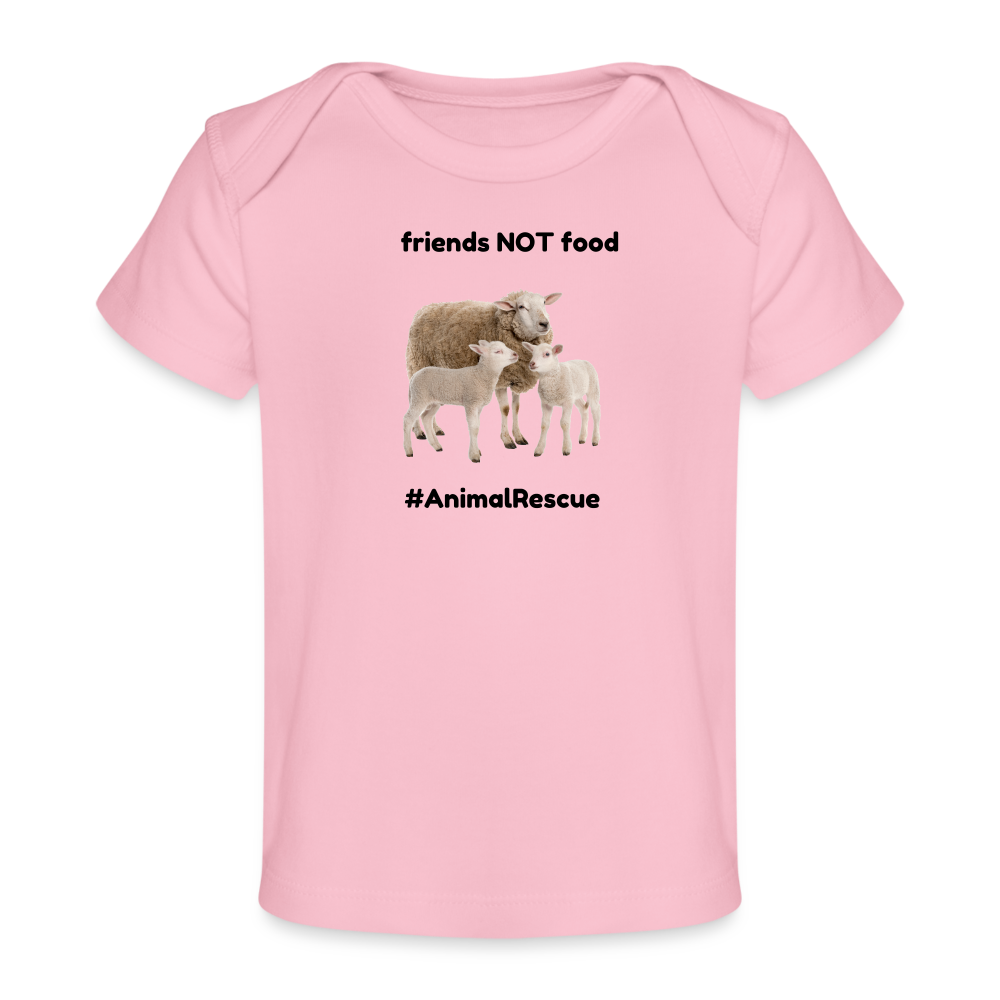 Sheep Friends  •  Baby's Organic T-Shirt #AnimalRescue - light pink