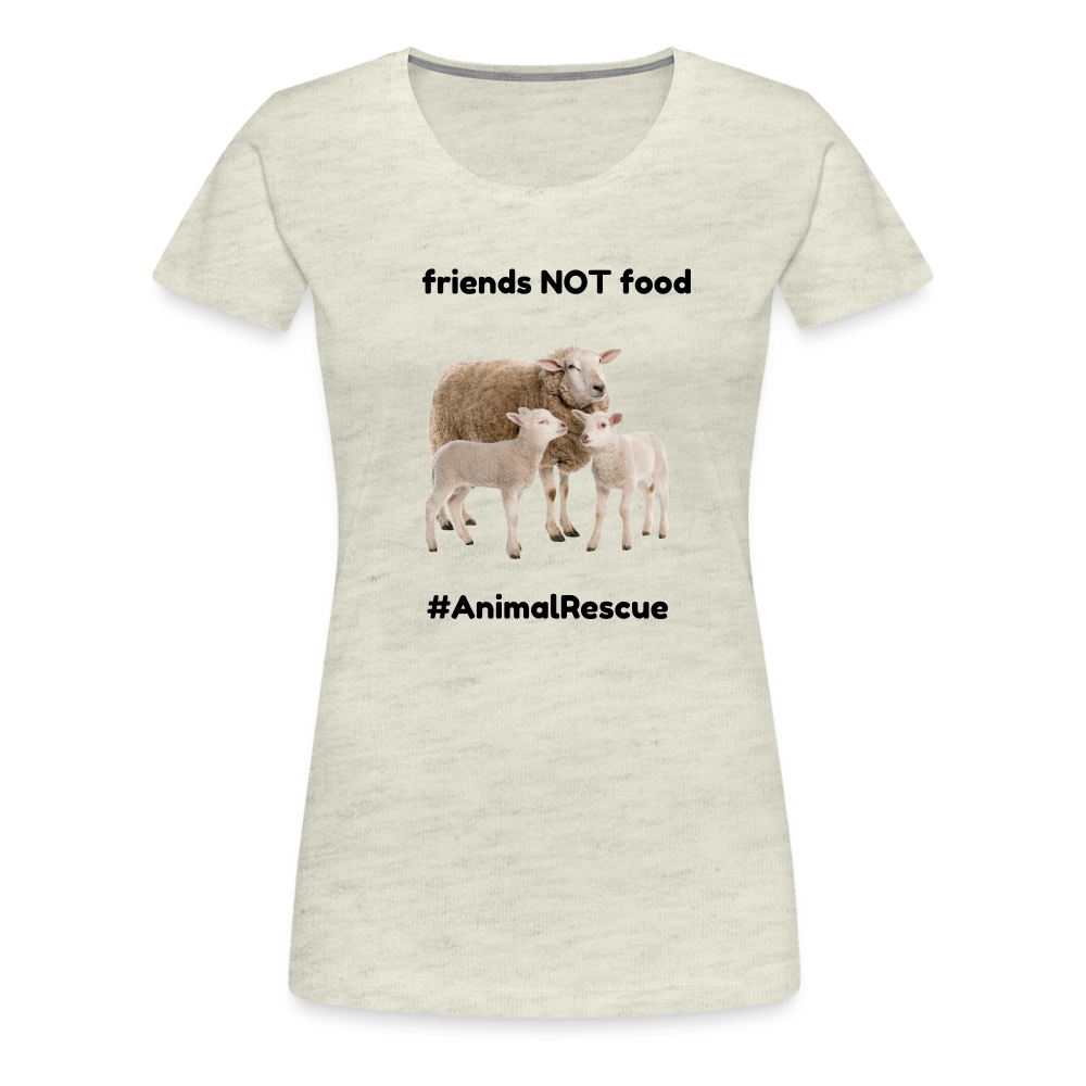 Sheep Friends  •  Tailored T-Shirt #AnimalRescue - heather oatmeal