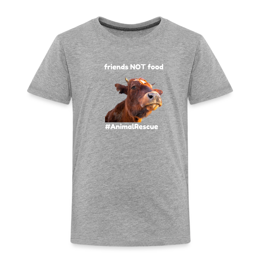 Cow Friend  •  Toddler's Premium T-Shirt #AnimalRescue - heather gray