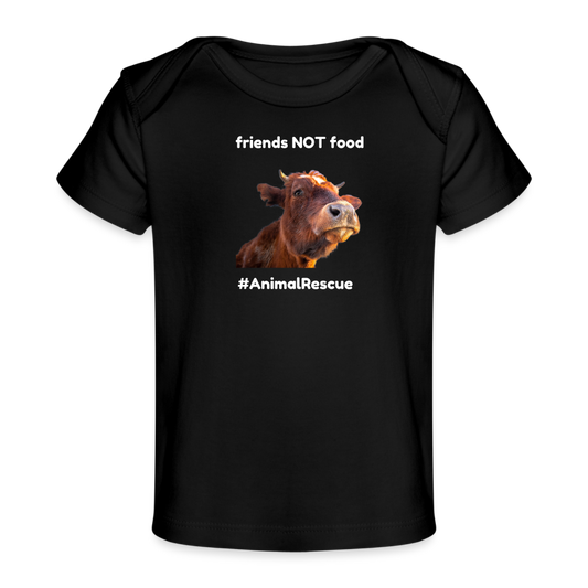Cow Friend  •  Baby's Organic T-Shirt #AnimalRescue - black