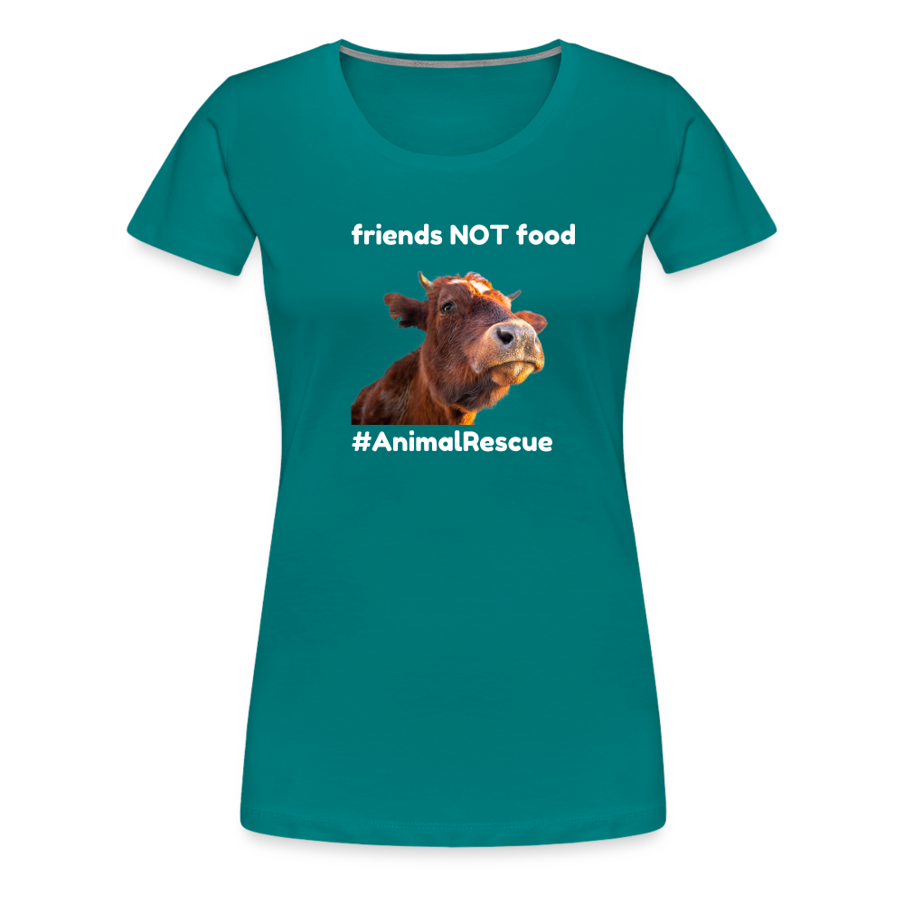 Cow Friend  •  Tailored T-Shirt #AnimalRescue - teal