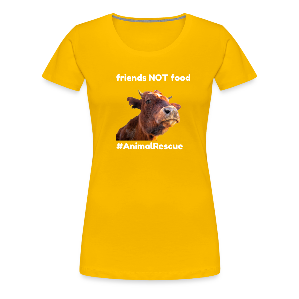 Cow Friend  •  Tailored T-Shirt #AnimalRescue - sun yellow