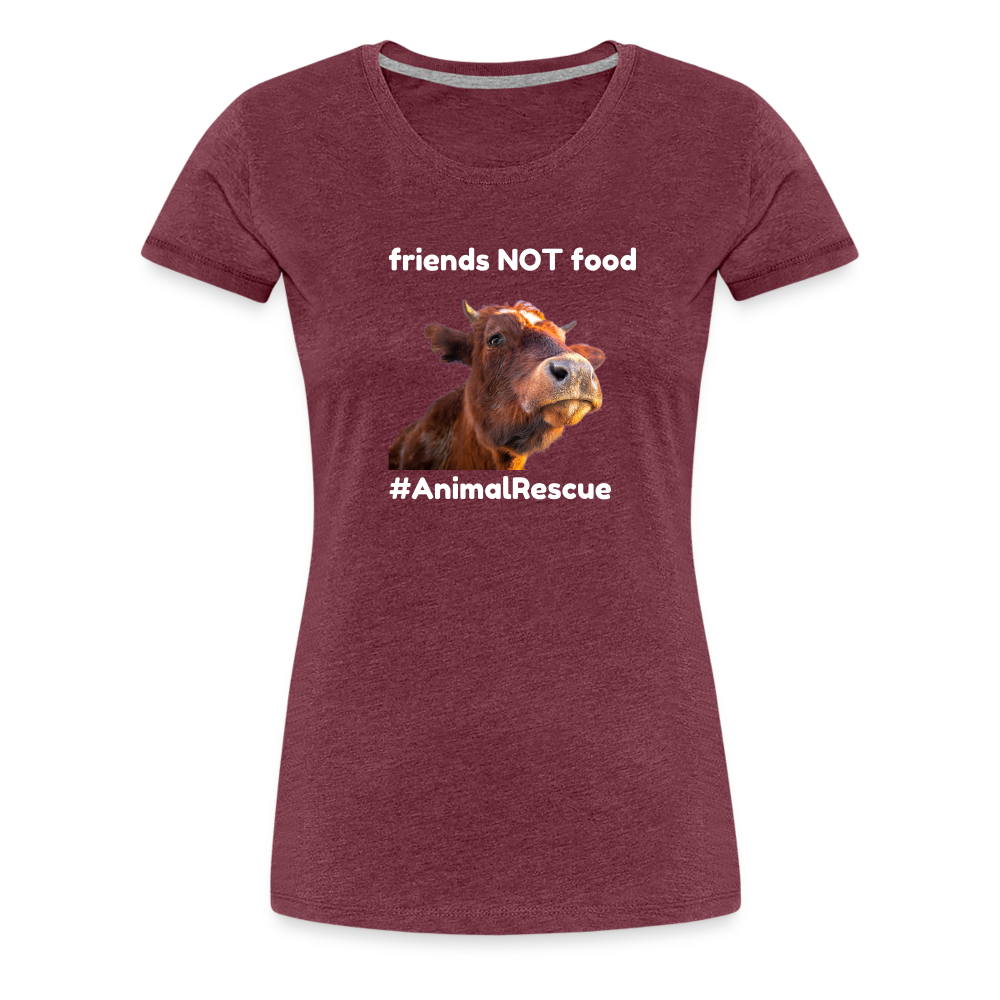 Cow Friend  •  Tailored T-Shirt #AnimalRescue - heather burgundy