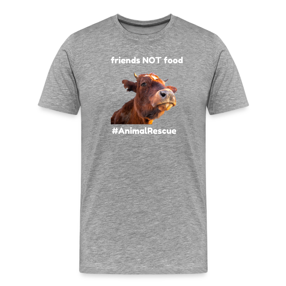 Cow Friend  •  Premium T-Shirt #AnimalRescue - heather gray