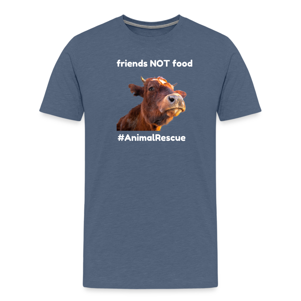 Cow Friend  •  Premium T-Shirt #AnimalRescue - heather blue