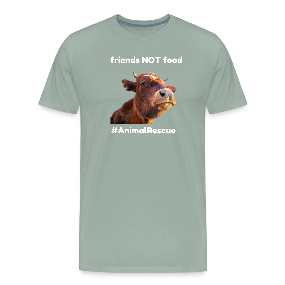 Cow Friend  •  Premium T-Shirt #AnimalRescue - steel green