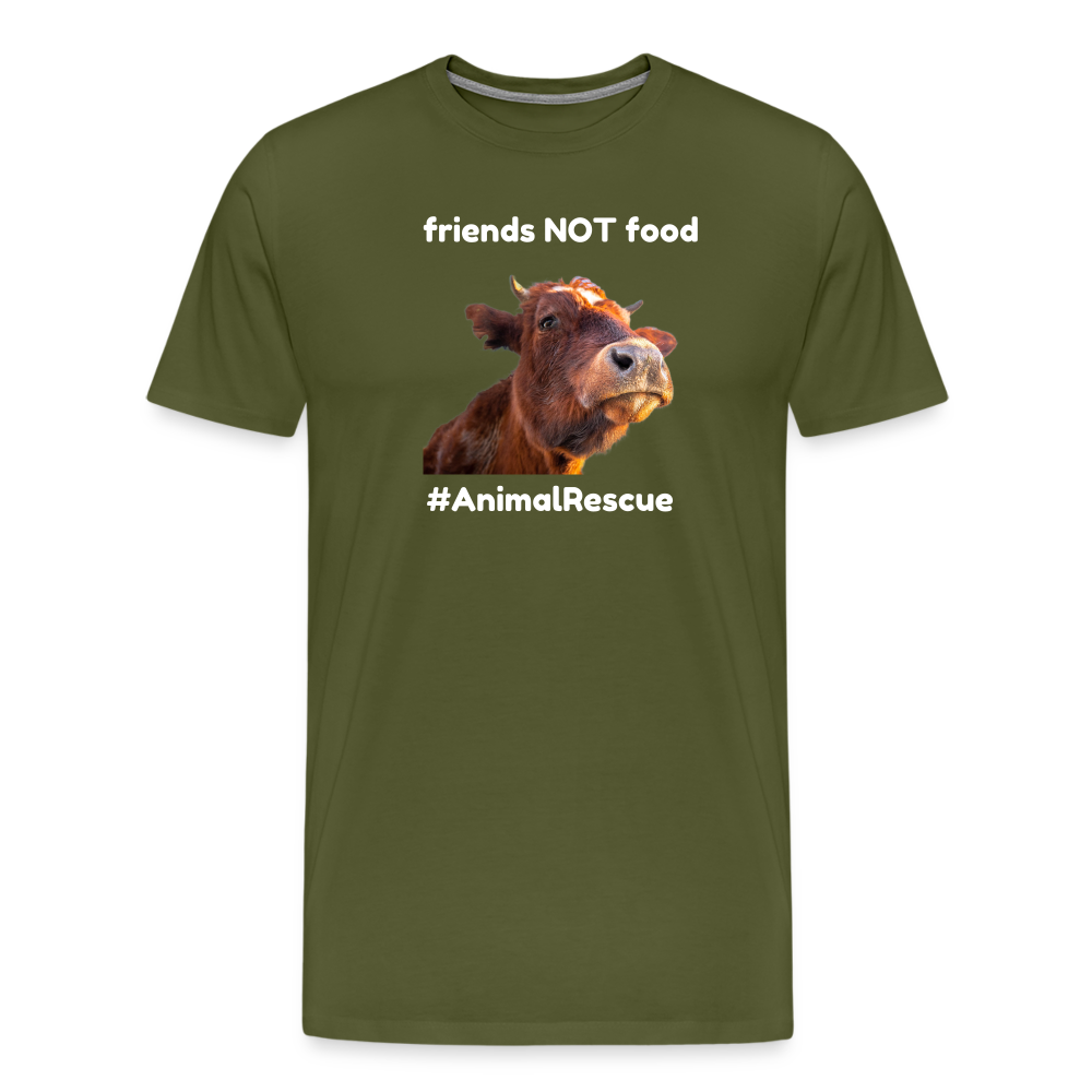 Cow Friend  •  Premium T-Shirt #AnimalRescue - olive green