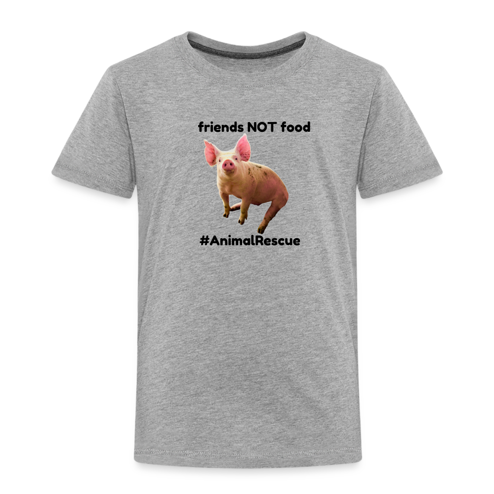 Pig Friend  •  Toddler's Premium T-Shirt #AnimalRescue - heather gray