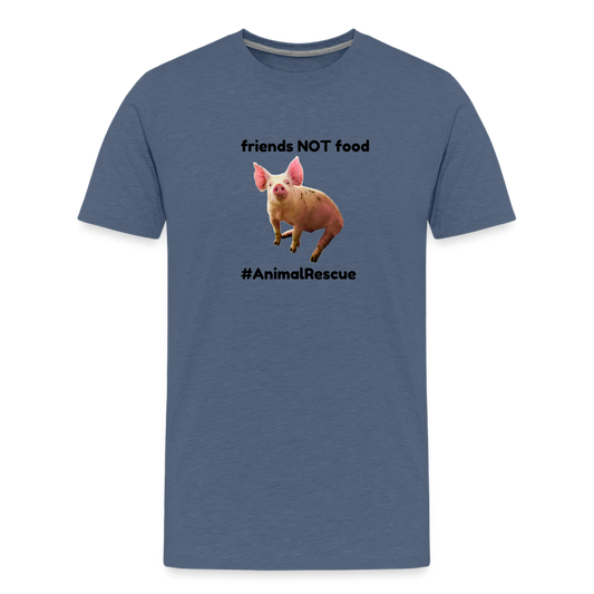 Pig Friend  •  kids' Premium T-Shirt #AnimalRescue - heather blue