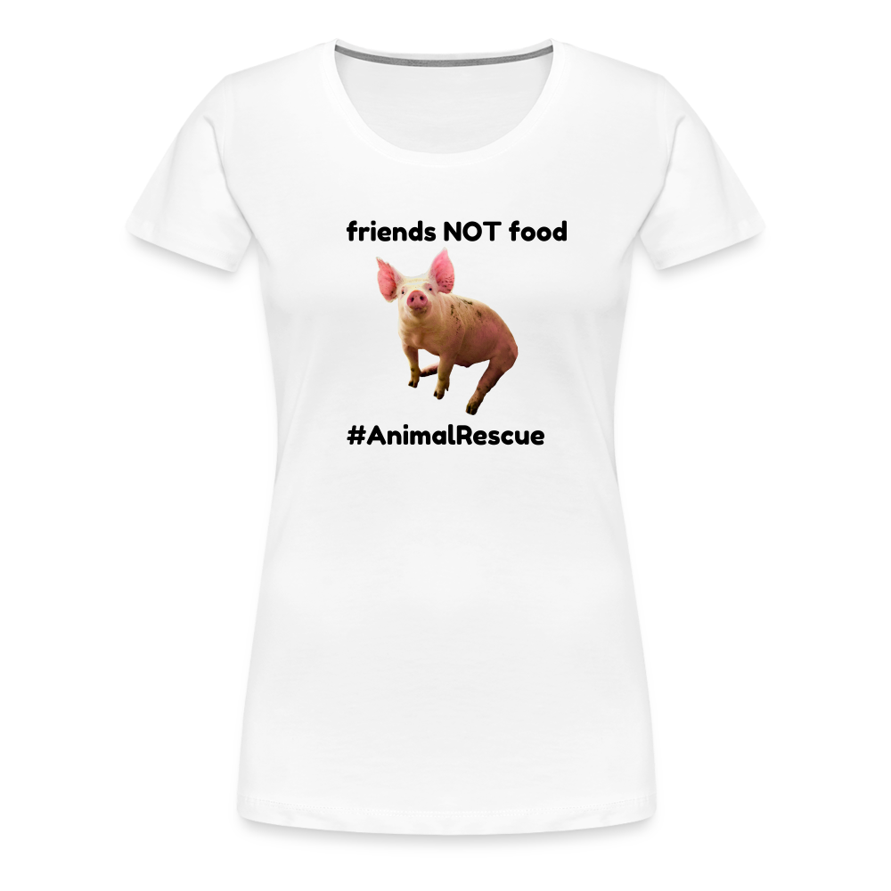 Pig Friend  •  Tailored T-Shirt #AnimalRescue - white