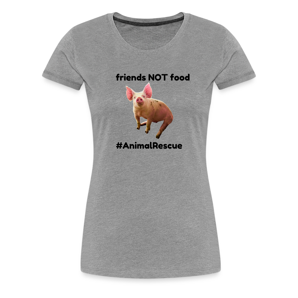 Pig Friend  •  Tailored T-Shirt #AnimalRescue - heather gray