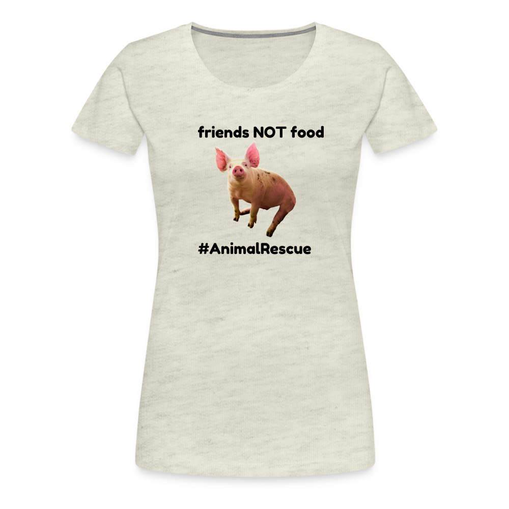 Pig Friend  •  Tailored T-Shirt #AnimalRescue - heather oatmeal