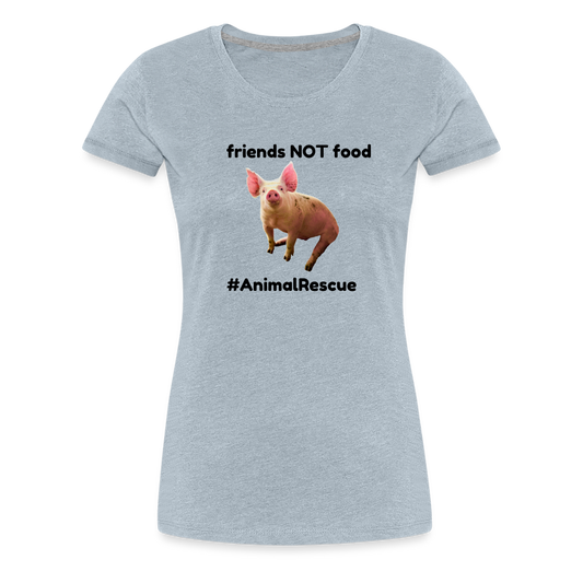 Pig Friend  •  Tailored T-Shirt #AnimalRescue - heather ice blue