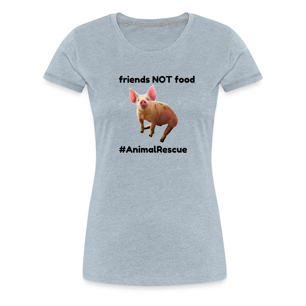 Pig Friend  •  Tailored T-Shirt #AnimalRescue - heather ice blue