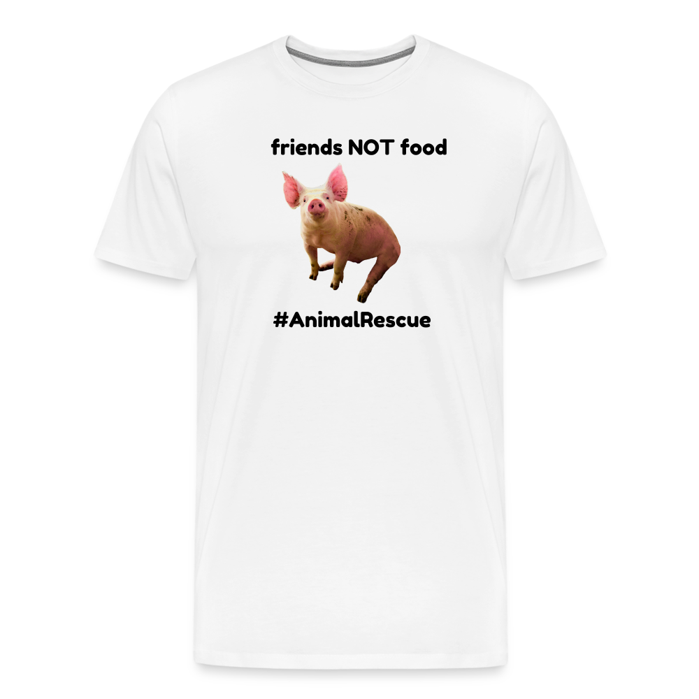 Pig Friend  •  Premium T-Shirt #AnimalRescue - white