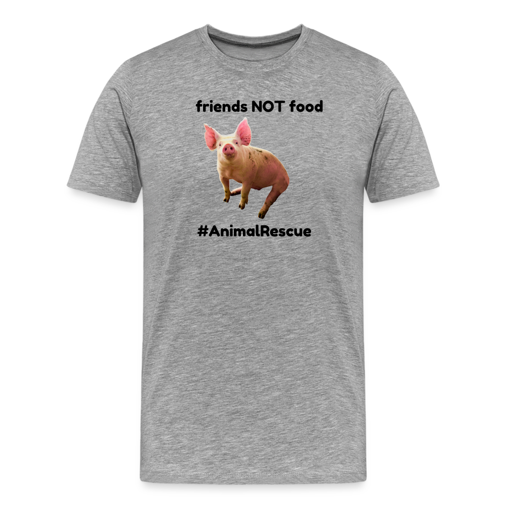 Pig Friend  •  Premium T-Shirt #AnimalRescue - heather gray