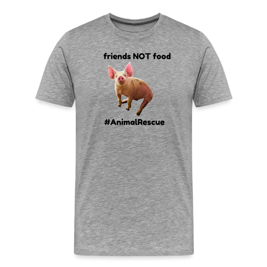 Pig Friend  •  Premium T-Shirt #AnimalRescue - heather gray