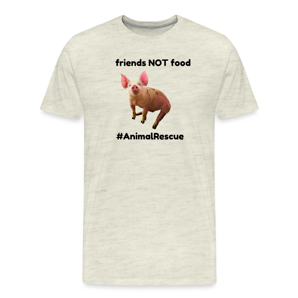 Pig Friend  •  Premium T-Shirt #AnimalRescue - heather oatmeal