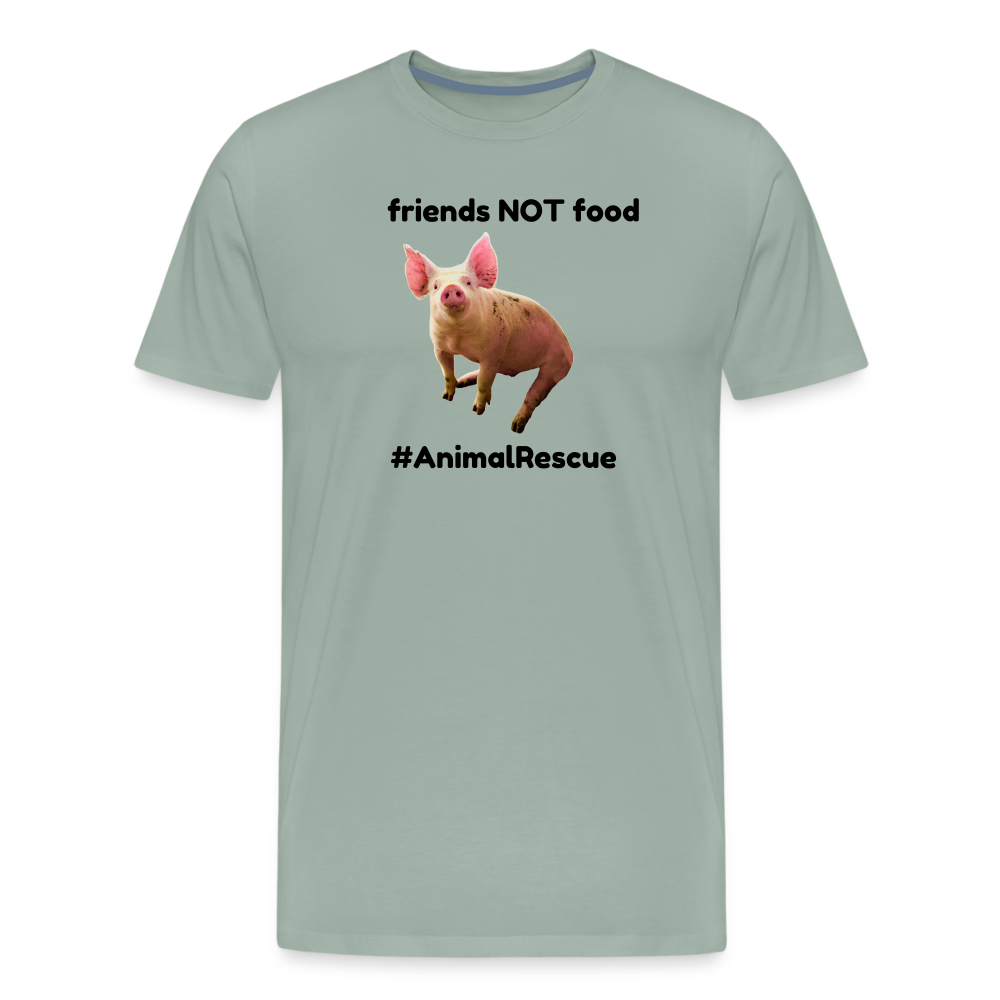 Pig Friend  •  Premium T-Shirt #AnimalRescue - steel green