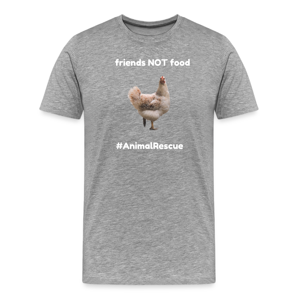 Chicken Friend  •  Premium T-Shirt #AnimalRescue - heather gray