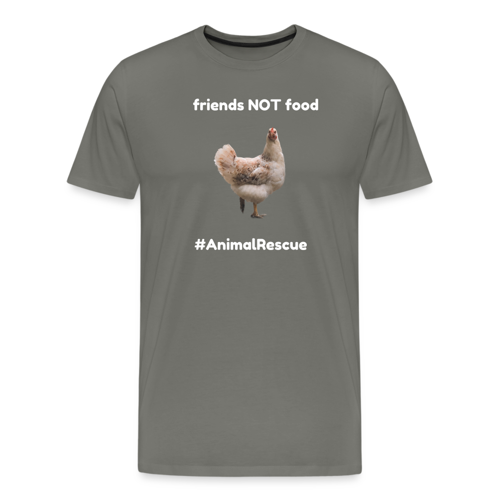 Chicken Friend  •  Premium T-Shirt #AnimalRescue - asphalt gray