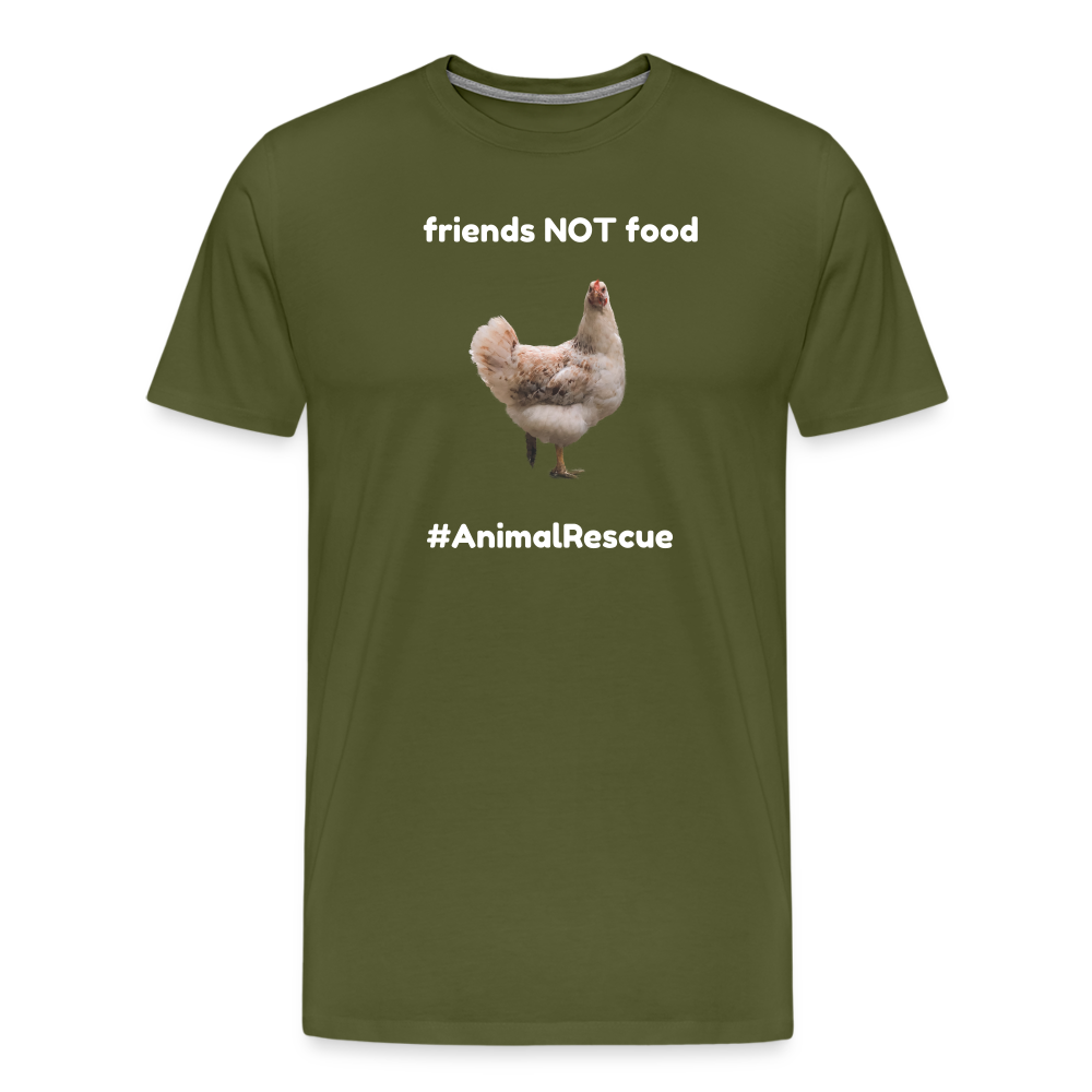 Chicken Friend  •  Premium T-Shirt #AnimalRescue - olive green