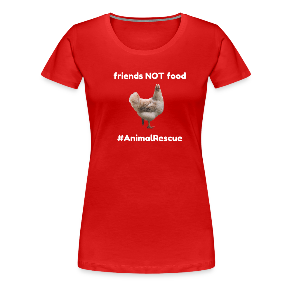 Chicken Friend  •  Tailored T-Shirt #AnimalRescue - red