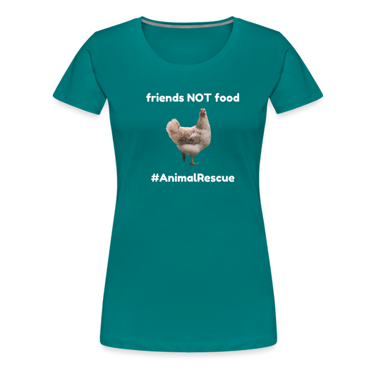 Chicken Friend  •  Tailored T-Shirt #AnimalRescue - teal