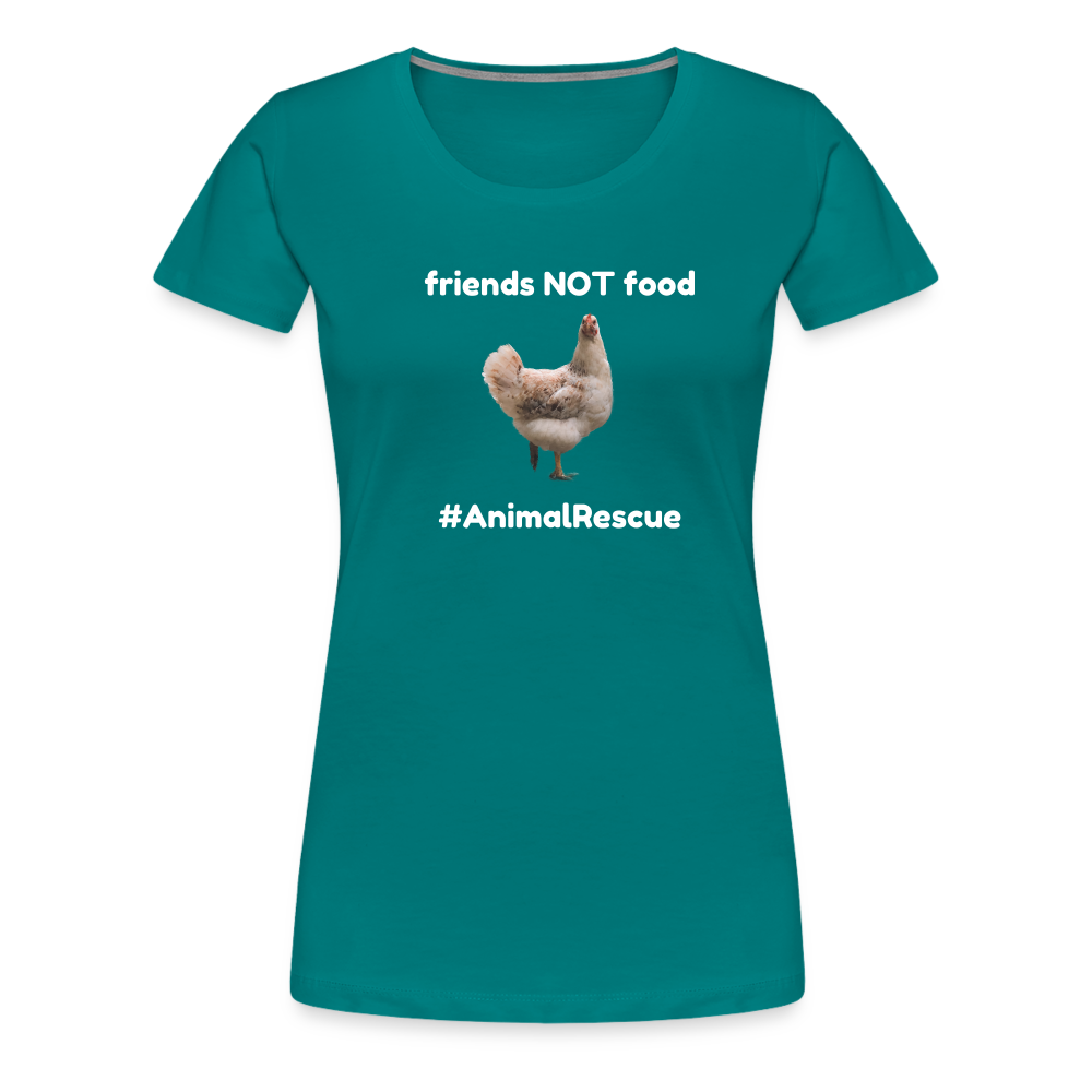 Chicken Friend  •  Tailored T-Shirt #AnimalRescue - teal