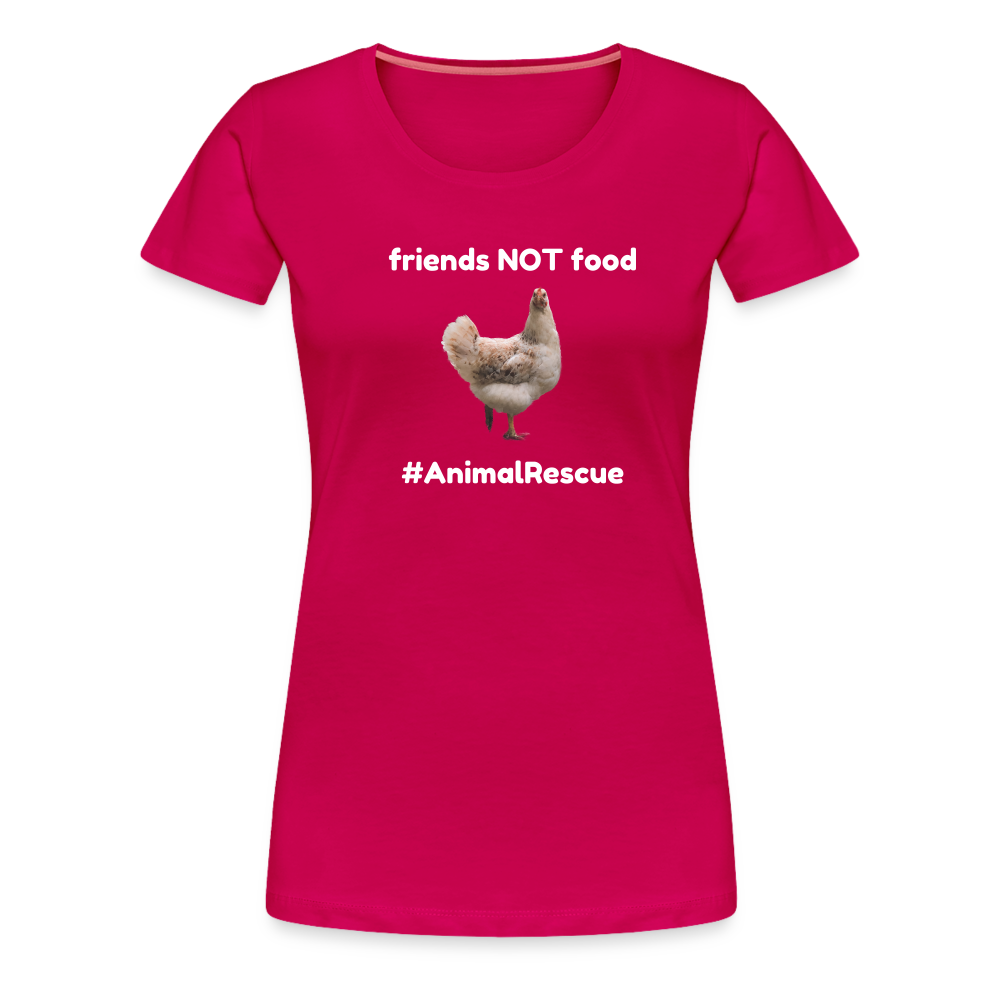 Chicken Friend  •  Tailored T-Shirt #AnimalRescue - dark pink