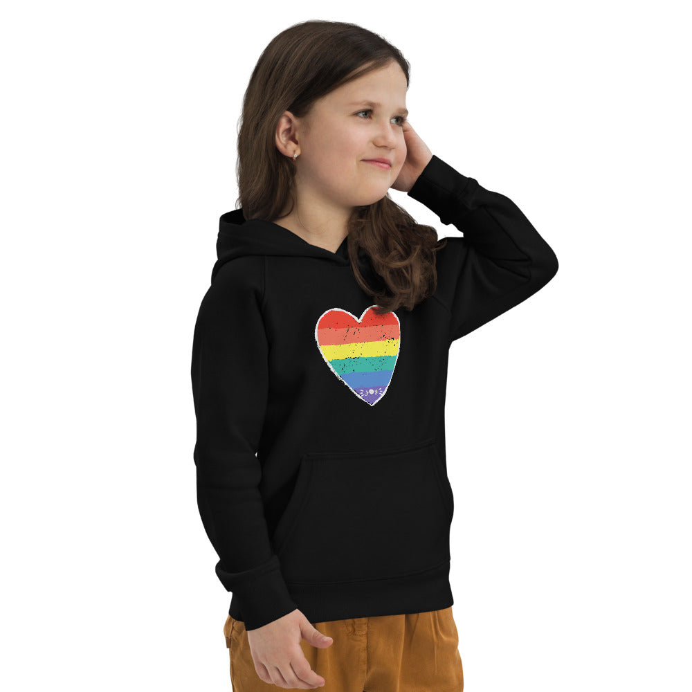 Pride Heart kids eco hoodie #LGBTQRights