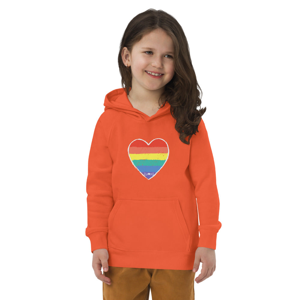 Pride Heart kids eco hoodie #LGBTQRights