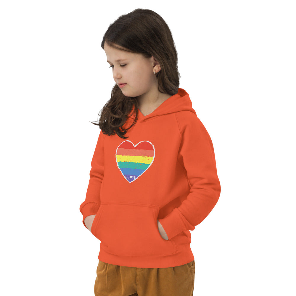 Pride Heart kids eco hoodie #LGBTQRights