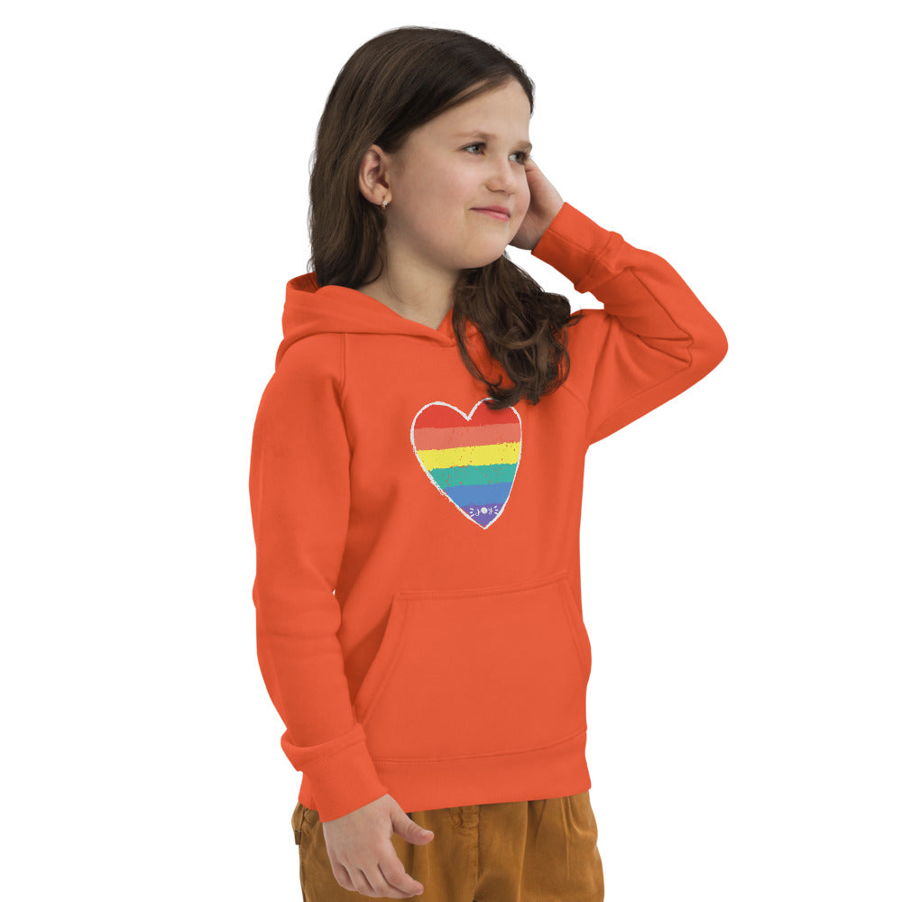 Pride Heart kids eco hoodie #LGBTQRights