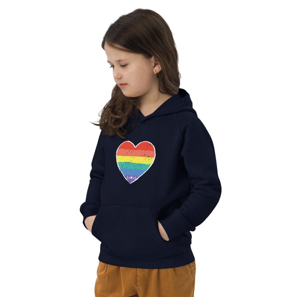 Pride Heart kids eco hoodie #LGBTQRights