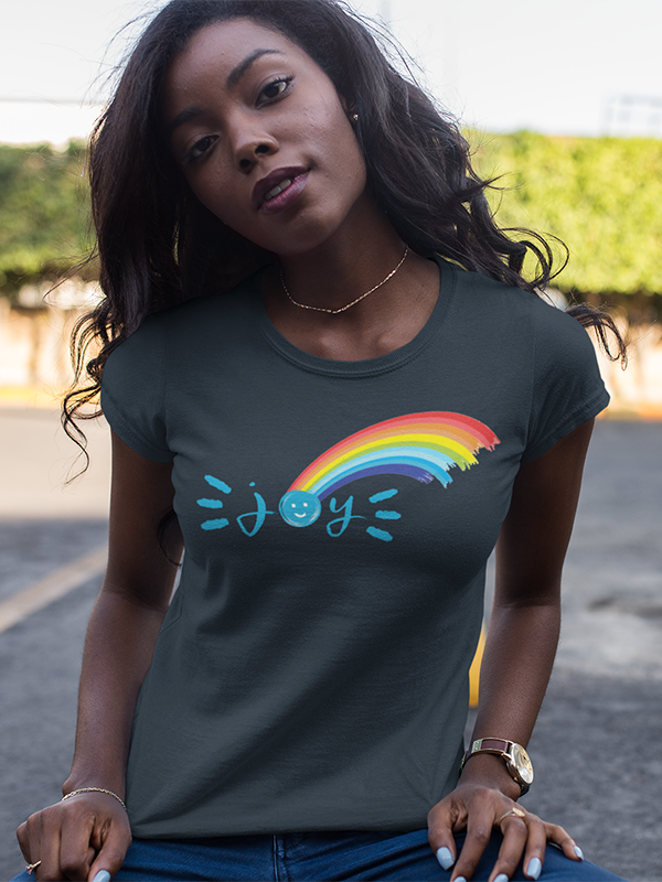 Joy Rainbow •  Tailored-Fit Organic T-Shirt  #LGBTQRights