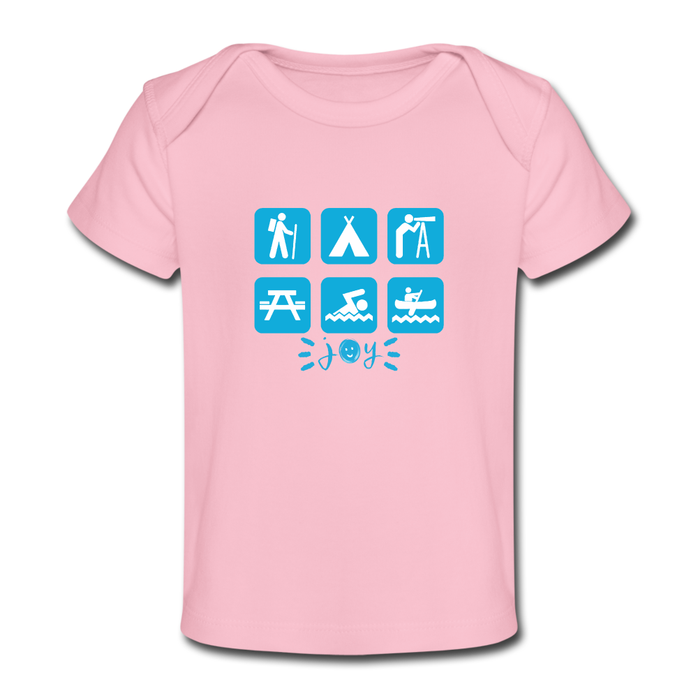 National Park Icons •  Baby's Organic T-Shirt #CAWildfireRelief - light pink