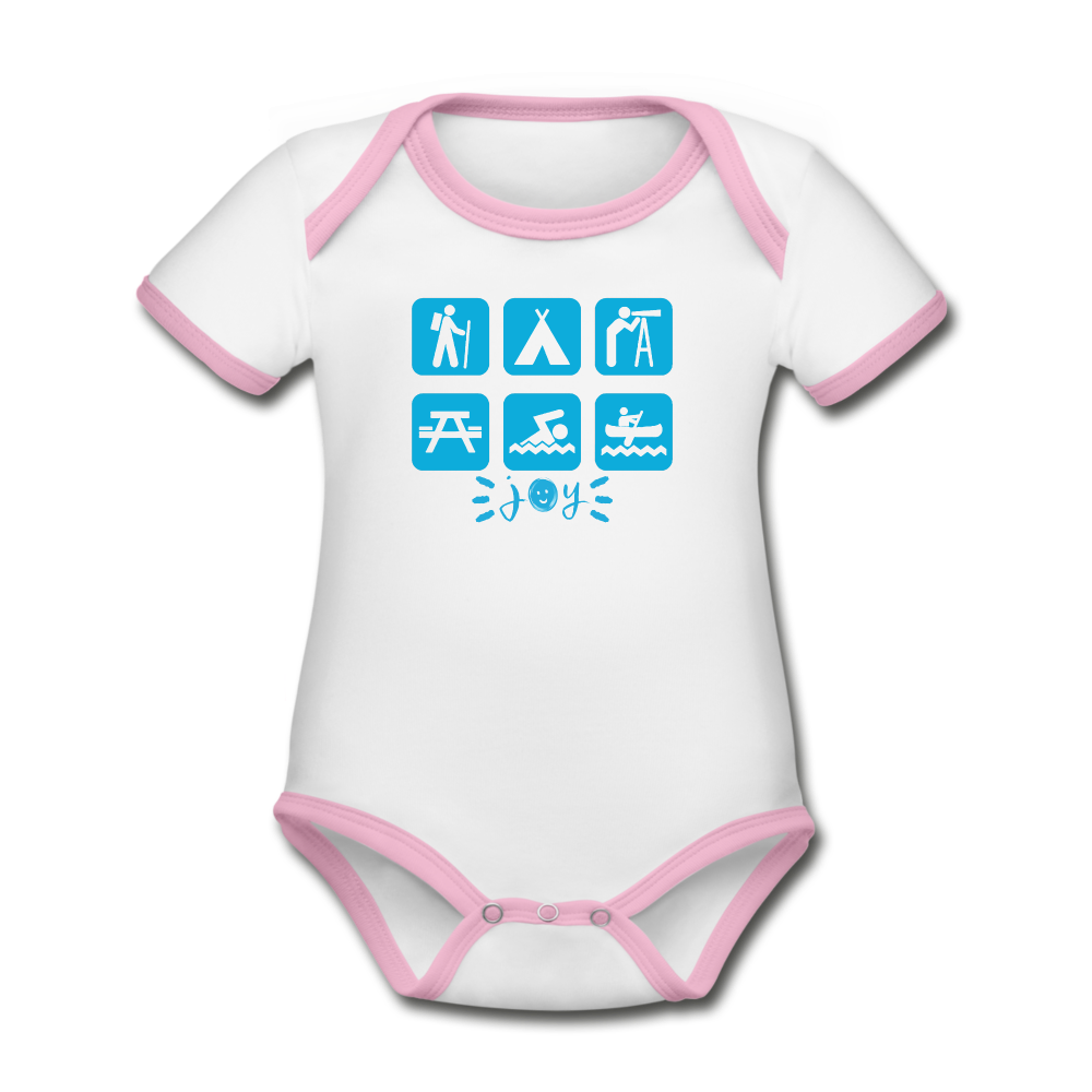 National Park Icons •  Baby's Organic Bodysuit #CAWildfireRelief - white/pink