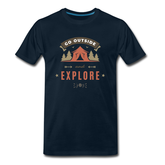 Go Outside •  Premium Organic T-Shirt #CAWildfireRelief - deep navy