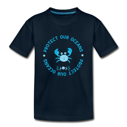 Blue Crab •  Kid's Premium Organic T-Shirt #OceanConservancy - deep navy