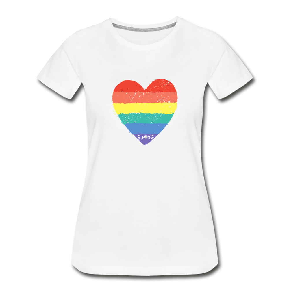 Pride Heart •  Tailored-fit Premium Organic T-Shirt #LGBTQRights - white