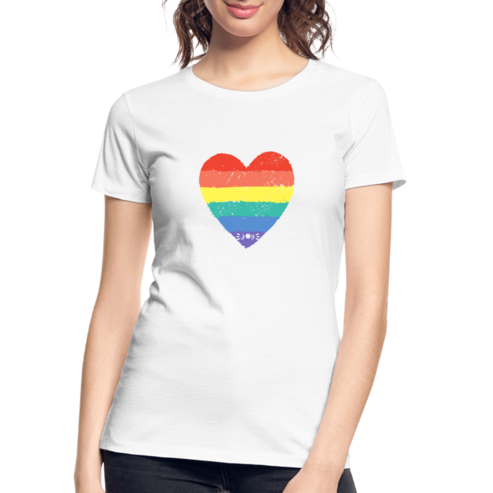 Pride Heart •  Tailored-fit Premium Organic T-Shirt #LGBTQRights - white