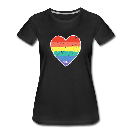 Pride Heart •  Tailored-fit Premium Organic T-Shirt #LGBTQRights - black