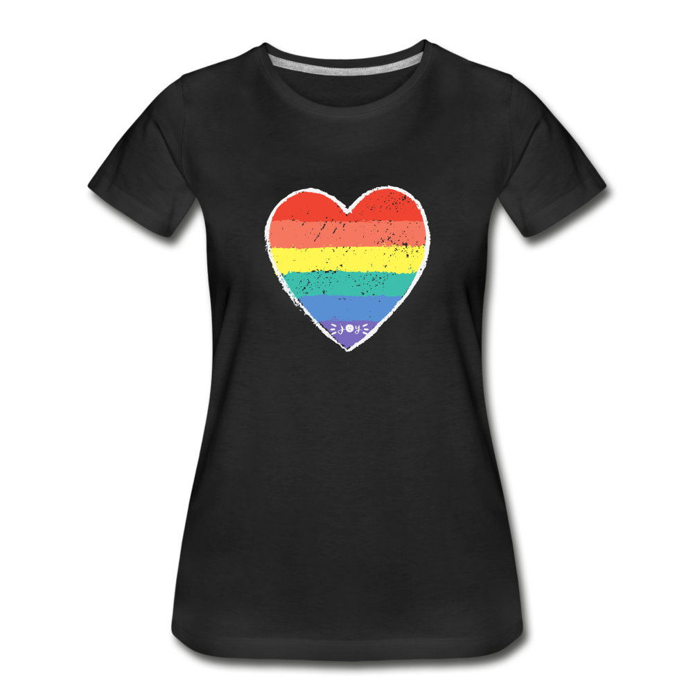 Pride Heart •  Tailored-fit Premium Organic T-Shirt #LGBTQRights - black