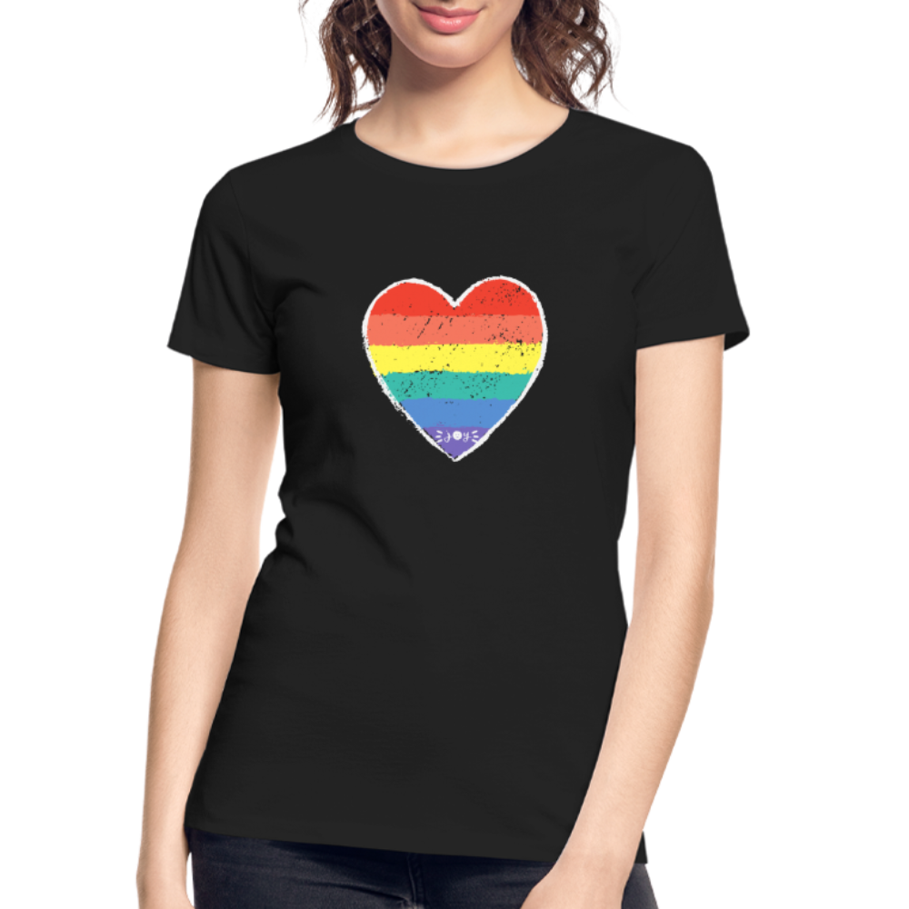 Pride Heart •  Tailored-fit Premium Organic T-Shirt #LGBTQRights - black