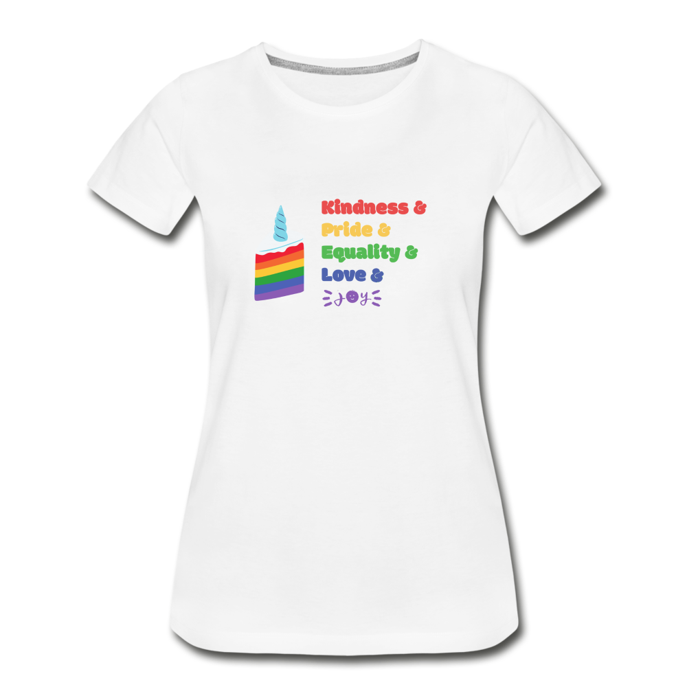 Cake •  Tailored-Fit Organic T-Shirt  #LGBTQRights - white