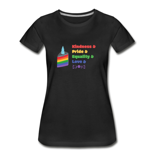 Cake •  Tailored-Fit Organic T-Shirt  #LGBTQRights - black