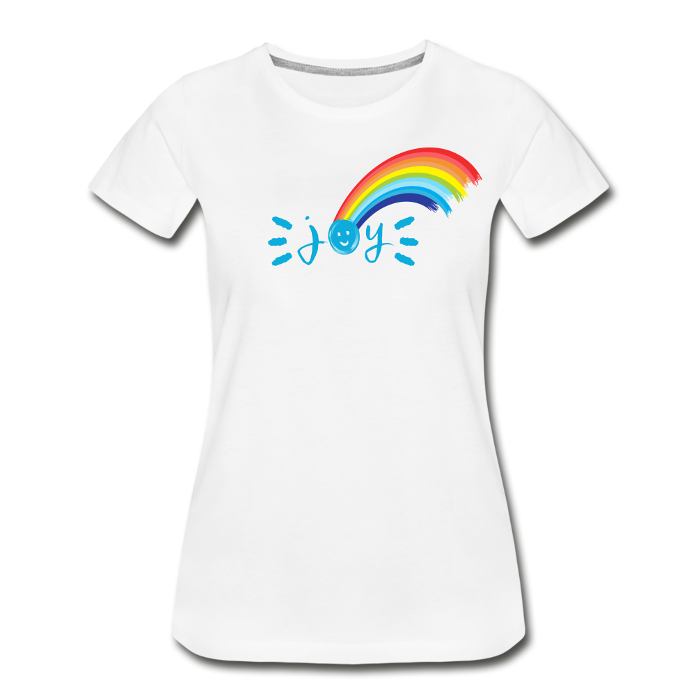 Joy Rainbow •  Tailored-Fit Organic T-Shirt  #LGBTQRights - white