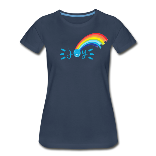 Joy Rainbow •  Tailored-Fit Organic T-Shirt  #LGBTQRights - navy