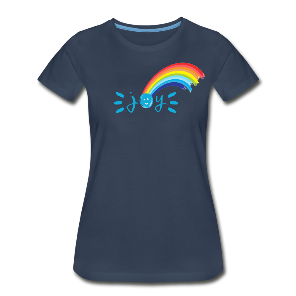 Joy Rainbow •  Tailored-Fit Organic T-Shirt  #LGBTQRights - navy